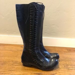 Miz Mooz Myra boots, black leather upper, knee height, size 8, new, never worn
